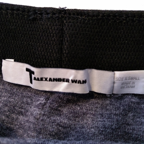 T by Alexander Wang Grey Twisted Hem Skirt Sz XS - Picture 5 of 5